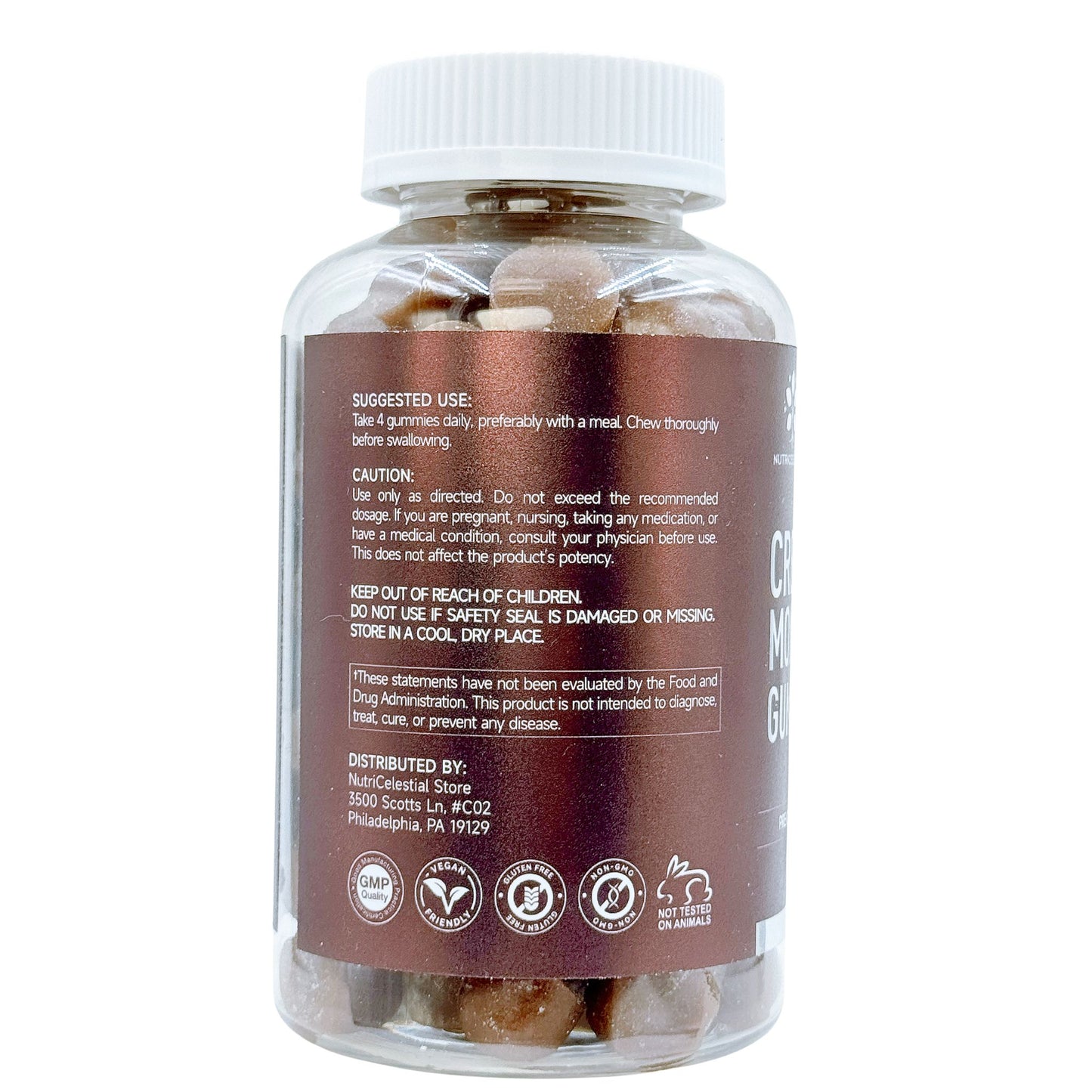 Nutricelestial Creatine Monohydrate Gummies – 120 Gummies, Vegan, Non-GMO